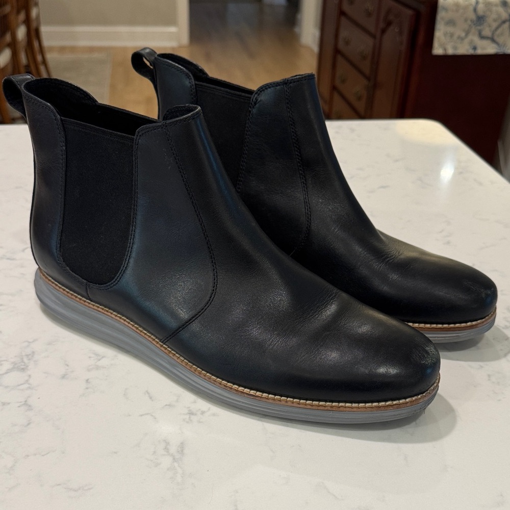COLE HAAN Men’s Zero Grand OS Black Leather Chelsea Boots Waterproof Sz 13